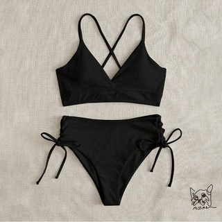 性感V領比基尼泳衣 歐美風時尚款 多尺寸大碼泳裝 現貨速發 展現您的曲線魅力, (e32) 質感黑色 S碼 ap
