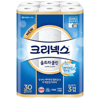 크리넥스 3겹 울트라 클린 롤화장지 천연펄프, 27m, 30개입, 2개