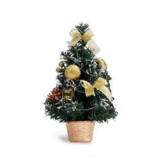 투게더리 LED 테이블 크리스마스 미니 트리, 골드세트