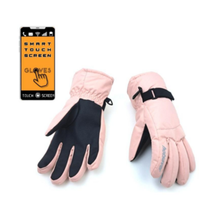 핫세이버 아동 주니어 스키 보드 눈썰매 방한 장갑, 핑크_터치형, 1개