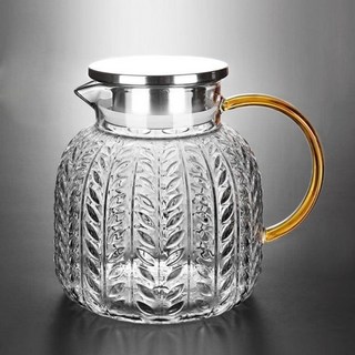 耐熱玻璃冷水壺 1.3L/1.8L大容量高顏值高硼矽玻璃茶壺, 1.3升-麥穗壺冷水壺, 1個