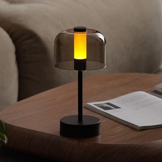SKYFCC 침실 무드등 밝기조절 무선 탁상등 LED 테이블 탁상 조명 충전 수면 전등 인테리어 침대 조명, 블랙, 1개