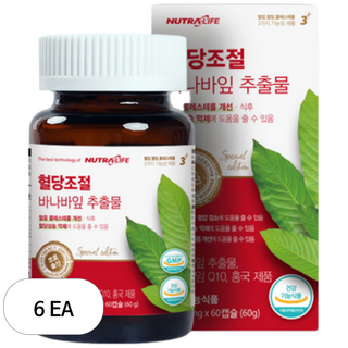 뉴트라라이프 혈당조절 바나바잎 추출물, 60정, 6개