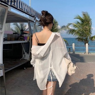 薄款長袖防曬開衩襯衫 2023夏季新款女裝