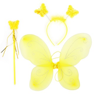 파티쇼 천사 요정 날개 옐로우 세트 천사 의상 공주 공연 학예회 장기자랑 분장, 단품, 단품