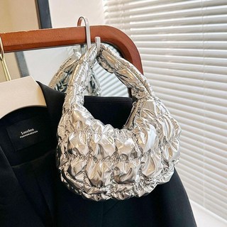 泡泡袋百褶雲朵包，大容量純色手提購物袋，時尚百搭