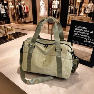 時尚品牌好貨!!!PU面料女士短途旅行包可掛拉桿箱乾溼分離大容量