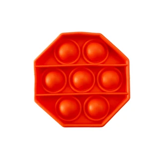 14세 이상 및 성인용 실리콘 푸시 팝 버블 장난감 레인보우 피젯 포퍼 사각형 하트 원형 모양, 02 octagon orange