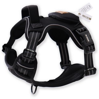 독스랩 강아지 하네스 대형견 중형견 앞섬방지 가슴줄, 1개, 블랙