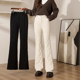 ROYALBELLE 여성 방풍 방수 하이웨스트 보온 나팔바지 슬림핏 패딩 팬츠 S0101307