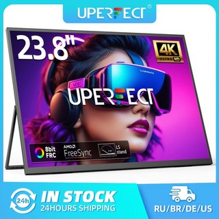 UPERFECT UColor T3 238인치 4K UHD 38402160 PC 컴퓨터 모니터 HDR 게이밍 디스플레이 IPS 스피커 USB-C H, 03 EU 플러그