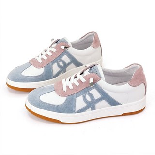 ROBINLO 真皮厚底德訓鞋(Warner II 輕彩) 清新粉藍