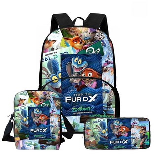 Zootopia 2 瘋狂動物城2 超大容量高清圖案學生書包套裝, 3PKWZA2030