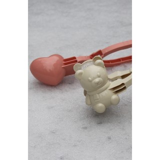 urvs 스노우볼메이커 미니 세트 곰돌이집게 하트집게 SET, 핑크+아이보리 세트, 1개