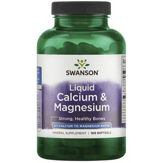 Swanson 斯旺森 Liquid鈣鎂軟膠囊, 100顆, 1罐