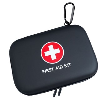 해피엘라 구급 가방 파우치 하드케이스 구급상자 구급함 약가방 여행용파우치, 블랙, 1개