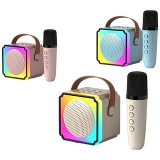 掌上K歌音響 一體機麥克風 便攜式家庭KTV 多人合唱, 米白, k12plus