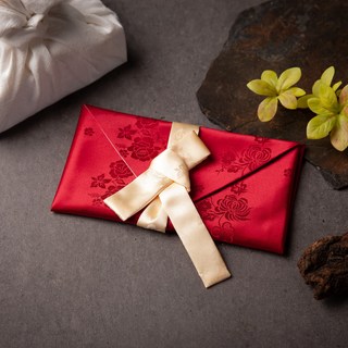 꽃심예단 현금예단봉투 고급양단 매듭보자기 설날명절 현금예단보, 레드