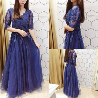 VINASHOP 輕婚紗 洋裝禮服 伴娘服婚紗小禮服, 圖1寶藍鏤空花語婚紗