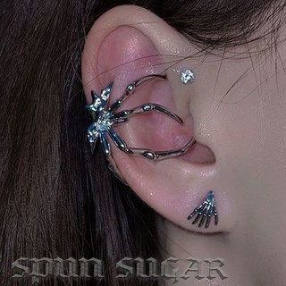 萬聖飾品 暗黑風蜘蛛無耳洞耳骨夾女潮酷冷淡風個性朋克耳骨釘耳環耳飾辣妹