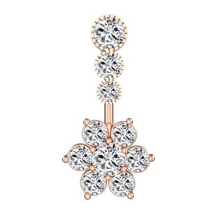 L3 大花朵肚臍環 防過敏醫用不鏽鋼 粗針肚臍釘 肚臍扣 現貨, 1個