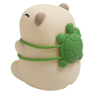 Gooday 卡皮巴拉小夜燈 造型拍拍燈 寶寶床頭夜燈 交換禮物氣氛燈, 烏龜水豚【三檔暖光+炫彩】