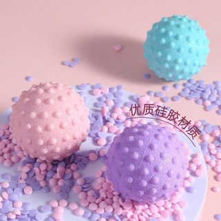 筋膜球足底按摩球腰背部肌肉放鬆瑜伽肩頸腿膜健身花生足弓足底球, 【升級款顆粒按摩球】粉色+藍色2個裝, 1個