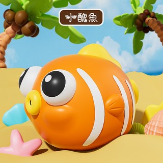 海洋爆眼捏捏樂盲盒 發洩玩具 洩壓玩具 兒童解壓玩具 萌寵造型桌上擺件, 1個, 小醜魚-【海洋爆眼四種規格隨機發貨】