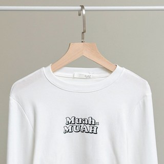 【Fee現貨5色】Muah字母太空棉素色圓領彈性短版長袖上衣 y2k上衣 彈性薄棉 女性上衣 棉T 短版 韓國