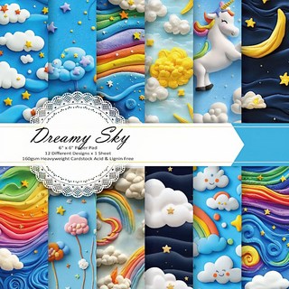 툴바이트 3D 입체 패턴 색종이 패턴색종이세트, 클레이 스카이