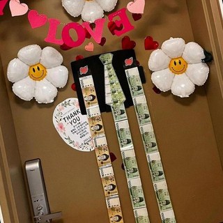 남편생일 현관이벤트 결혼기념일 깜짝선물 용돈파티 와이프선물 돈만타이 현관문, 1개, 베이직