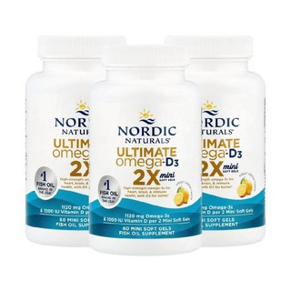 노르딕내추럴스 얼티밋 오메가 2X 미니 D3 1120mg 소프트젤 60정, 3개