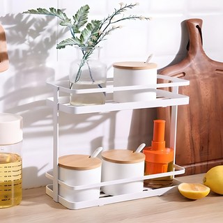 BELLOVIE 雙層調味料架, 白色