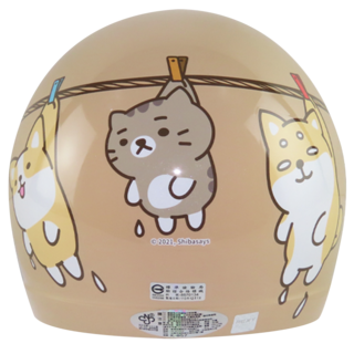 KK 柴語錄 兒童3/4罩安全帽 附鏡片, 奶茶