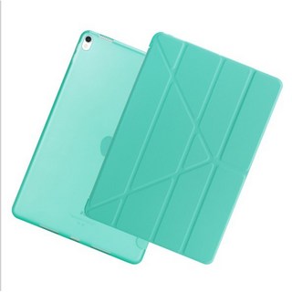 適用 iPad 10.2 矽膠平板套 全包軟殼 防摔可立式保護套, 淺綠色, 1個