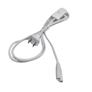 T5串接線 電源線 開關 插頭 180公分 T5層板燈插頭 2孔 3孔 線頭 電源開關線 1.8米 八字頭, 1個