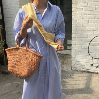 박시핏원피스 스트라이프 셔츠 롱원피스 오버핏 임산부 빅사이즈