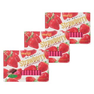 meiji 明治 草莓夾餡巧克力 26塊入, 3個, 120g