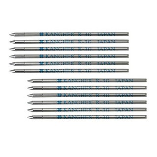 康何伸縮原子筆筆芯藍芯黑芯12支入組，日本原裝進口，書寫流暢不斷墨，適用多種伸縮筆款, K-40-L-藍, 1個