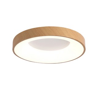 XINGMU 興沐 北歐原木風LED吸頂燈 奶油風臥室主燈 圓形書房客廳 簡約燈具, 原木色, 1個