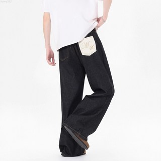 復古直筒彎刀牛仔褲2025高街男款寬鬆闊腿拖地美式微喇叭褲子外貿