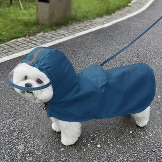BLACK K7 강아지옷 소형견 중형견 중형견 방수 판초 강아지우비 레인코트, 블루, 1개