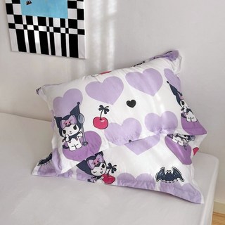 卡通水洗磨毛枕頭套，單人枕芯套，可愛少女風，柔軟舒適，易清洗