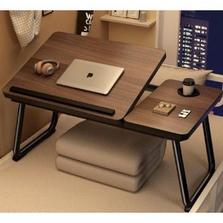 5단 각도조절 접이식 침대 테이블 55 x 32 x 25 cm YJ108, 오크