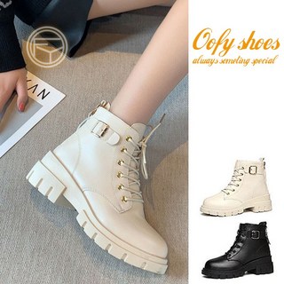 OOFY 馬丁靴 皮質後拉鍊設計 厚底短靴 經典百搭款