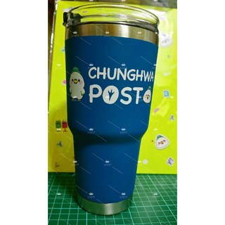 中華郵政 波波鴿隨行杯 冰霸杯 環保杯 水杯 保溫杯 保溫瓶 聯名 304不鏽鋼 900ml 集郵週邊, 1個