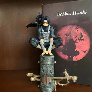23cm 애니메이션 나루토 Anbu Uchiha Itachi Tsukuyomi Sharingan 쪼그리고 앉는 있음 그림 Pvc 모델 장식, [01] Single model, [01] with box, 1개
