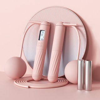 開背美肩瑜伽彈力帶 拉背塑形擴胸八字拉力繩拉力帶 8字拉力器, 推薦【有繩無繩兩用跳繩】櫻花粉, 1個