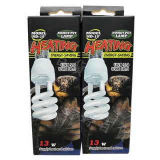 NOMOY PET 爬蟲螺旋燈泡 ND-18 UVB 5.0/10.0 13W 節能燈管, 1個, 13W UVB5.0