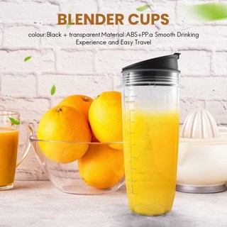 Nutri Ninja Auto-IQ 1000W 및 듀얼 블렌더용 밀봉 뚜껑 닌자 교체 부품 액세서리가 포함된 A61T-32온스 흡